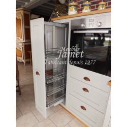 Grande cuisine en bois laquée grise - MEUBLES JAMET