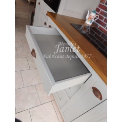 Grande cuisine en bois laquée grise - MEUBLES JAMET