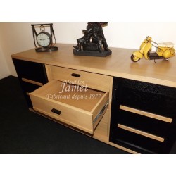 Enfilade style Atelier marron noir - MEUBLES JAMET
