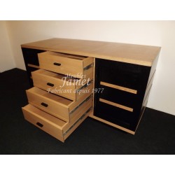 Enfilade style Atelier marron noir - MEUBLES JAMET