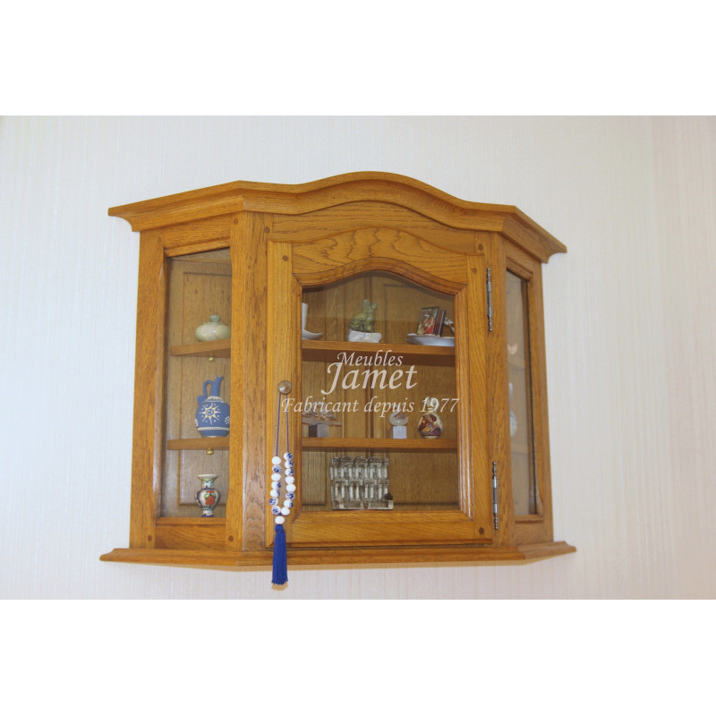 Vitrine murale en chêne