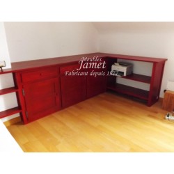 Agencement de bureau en bois rouge - MEUBLES JAMET