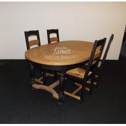 table ovale en chêne dessus en épis
