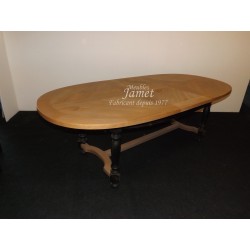 table ovale en chêne dessus en épis