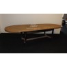 table ovale en chêne dessus en épis