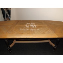 table ovale en chêne dessus en épis