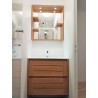 salle de bain contemporaine en chêne clair - MEUBLES JAMET