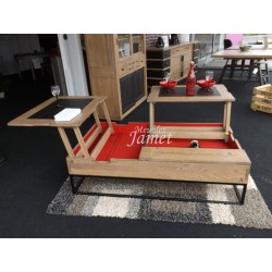 Table de salon relevable en bois style Atelier - MEUBLES JAMET