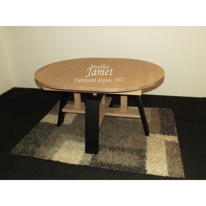 Table ovale style atelier en chêne