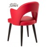 Fauteuil design rouge PAL piètement chêne