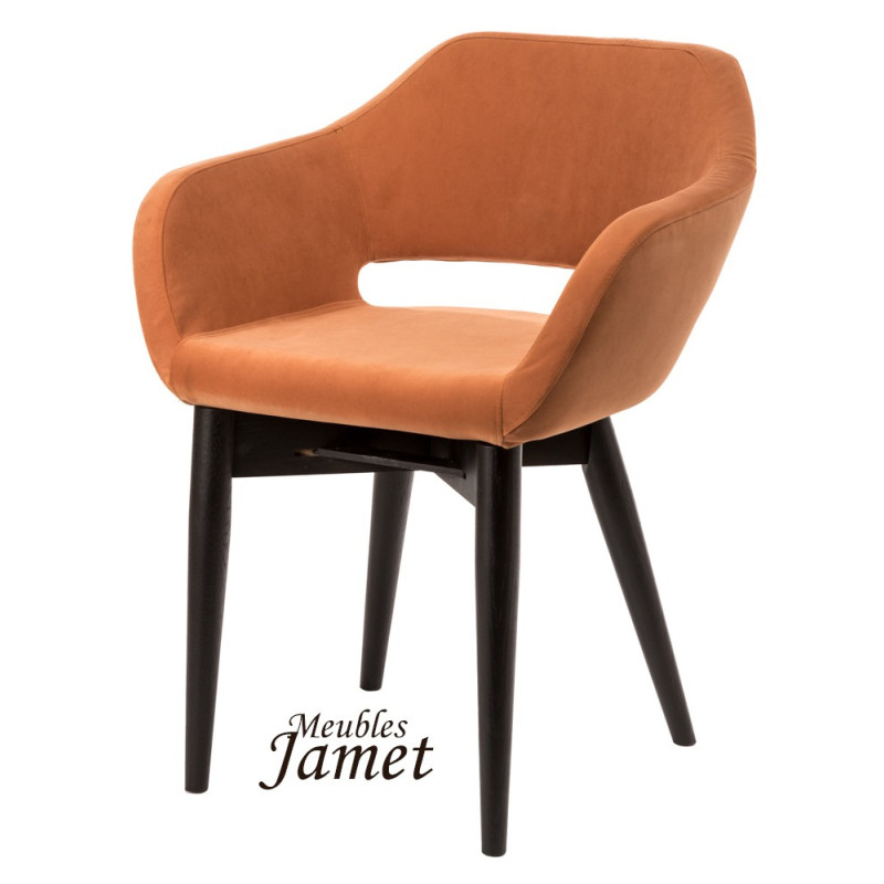 Fauteuil contemporain KOME piètement en chêne