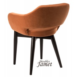 Fauteuil contemporain KOME piètement en chêne