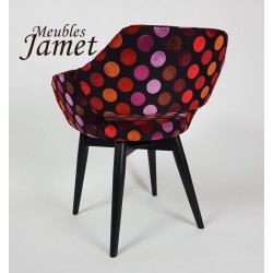 Fauteuil contemporain KOME piètement en chêne