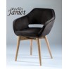 Fauteuil contemporain KOME piètement en chêne