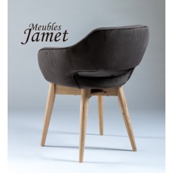 Fauteuil contemporain KOME piètement en chêne