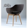 Fauteuil contemporain KOME piètement en chêne