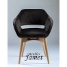 Fauteuil contemporain KOME piètement en chêne