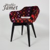 Fauteuil contemporain KOME piètement en chêne
