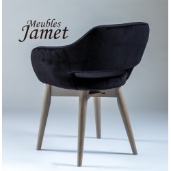 Fauteuil contemporain KOME piètement en chêne