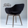 Fauteuil contemporain KOME piètement en chêne
