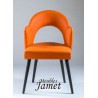 Fauteuil design rouge PAL piètement chêne
