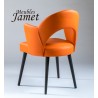 Fauteuil design rouge PAL piètement chêne