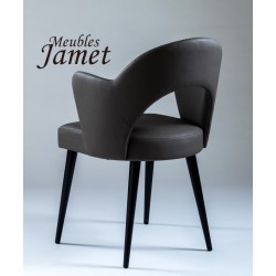 Fauteuil design rouge PAL piètement chêne
