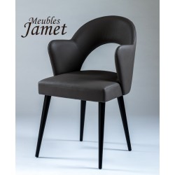 Fauteuil design rouge PAL piètement chêne