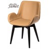 Fauteuil contemporain SAKO simili cuir piètement rond conique