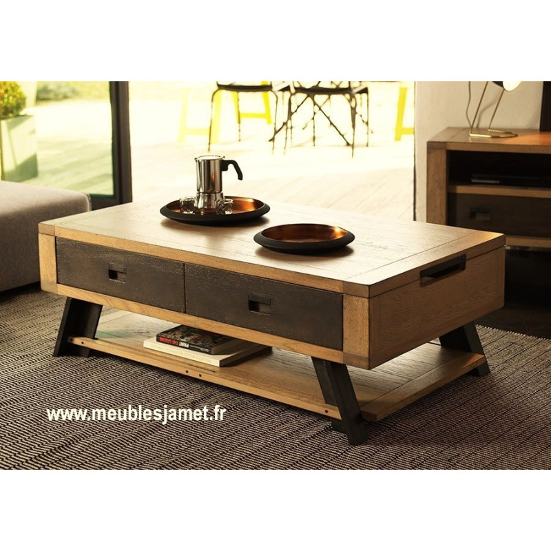 Table basse plateau relevable