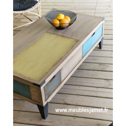 Table de salon bois et métal couleur A 4470