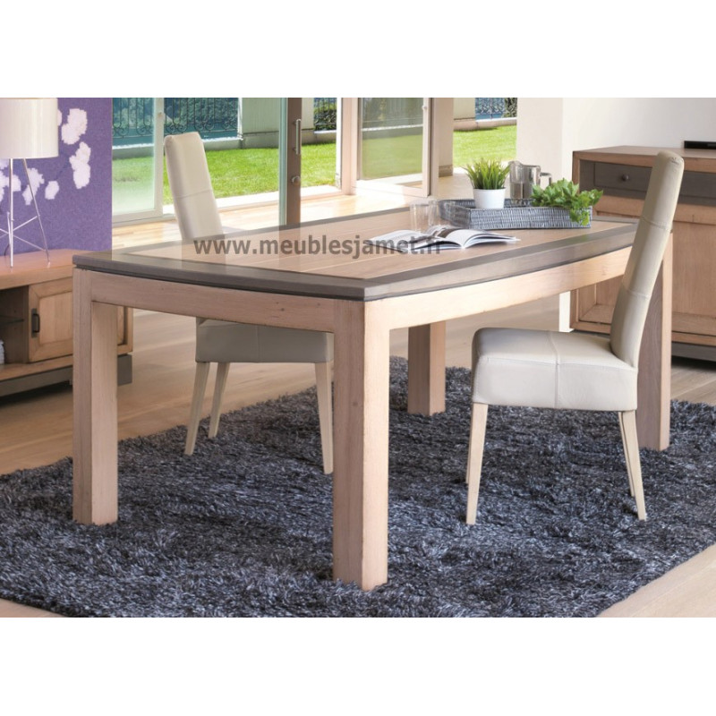 Table contemporaine en chêne rectangulaire