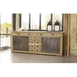 Buffet enfilade style Atelier en chêne massif