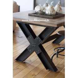 Table style Industriel piétement X