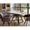 Table carrée style Industriel 4 volets