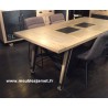 Table style Atelier piétement sur roulettes
