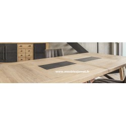 Table style Atelier piétement sur roulettes