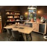 Table style Atelier piétement sur roulettes