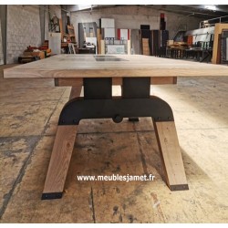 Table style Industriel piétement fer à cheval