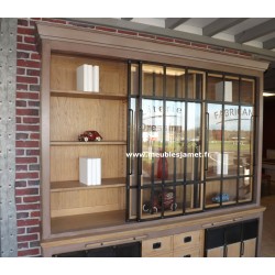 Bibliothèque style Industriel bois et métal