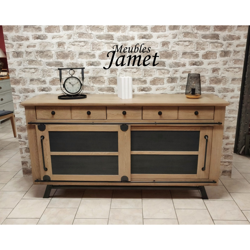 Buffet bas 2 portes coulissantes style Industriel