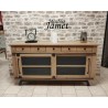 Buffet bas 2 portes coulissantes style Industriel