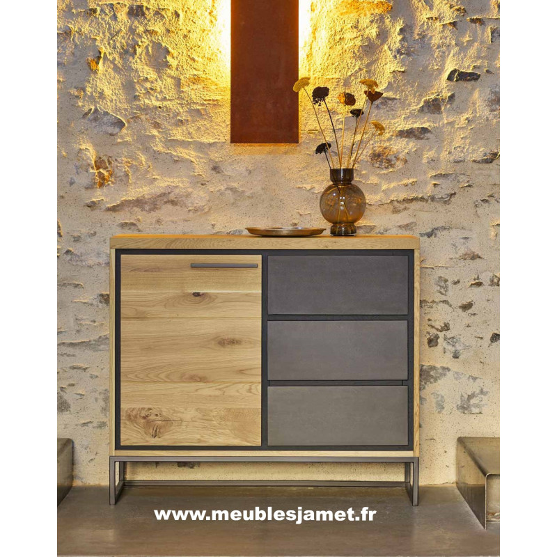Meuble d'entrée contemporain en chêne massif
