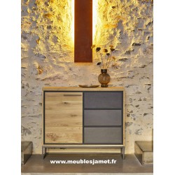 Meuble d'entrée contemporain en chêne massif