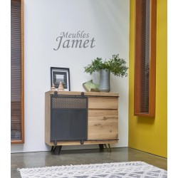 Meubles d'entrée contemporain chêne et métal