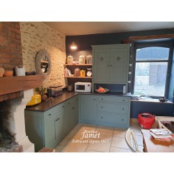 cuisine sur mesure laquée vert Anglais