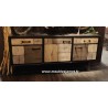 Buffet enfilade 3 portes 2 tiroirs Patchwork de bois