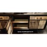 Buffet enfilade 3 portes 2 tiroirs Patchwork de bois
