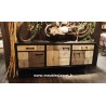 Buffet enfilade 3 portes 2 tiroirs Patchwork de bois