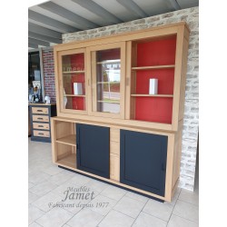 Buffet vaisselier Contemporain en chêne massif FERRIERE